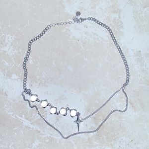 mcmlxxx designer choker necklace NWT UNI glow in the dark stones w cross​​​​​